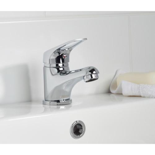 Bristan Iris Basin Mixer with Clicker Waste Chrome IRS BAS C